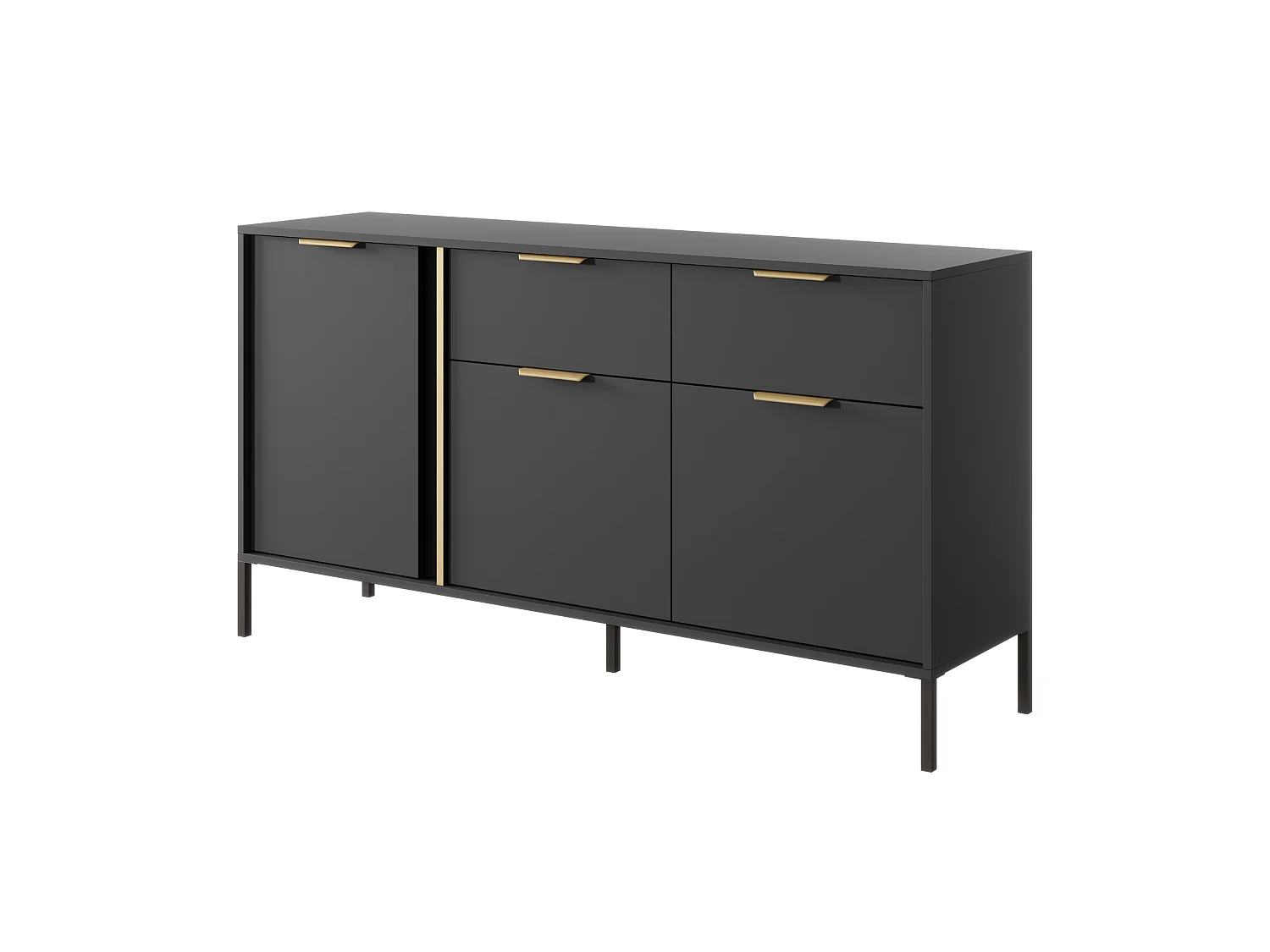 Komoda szeroka do salonu sypialni, antracyt, 153 x 39,5 x 81,4 cm 5018427 - obrazek 1