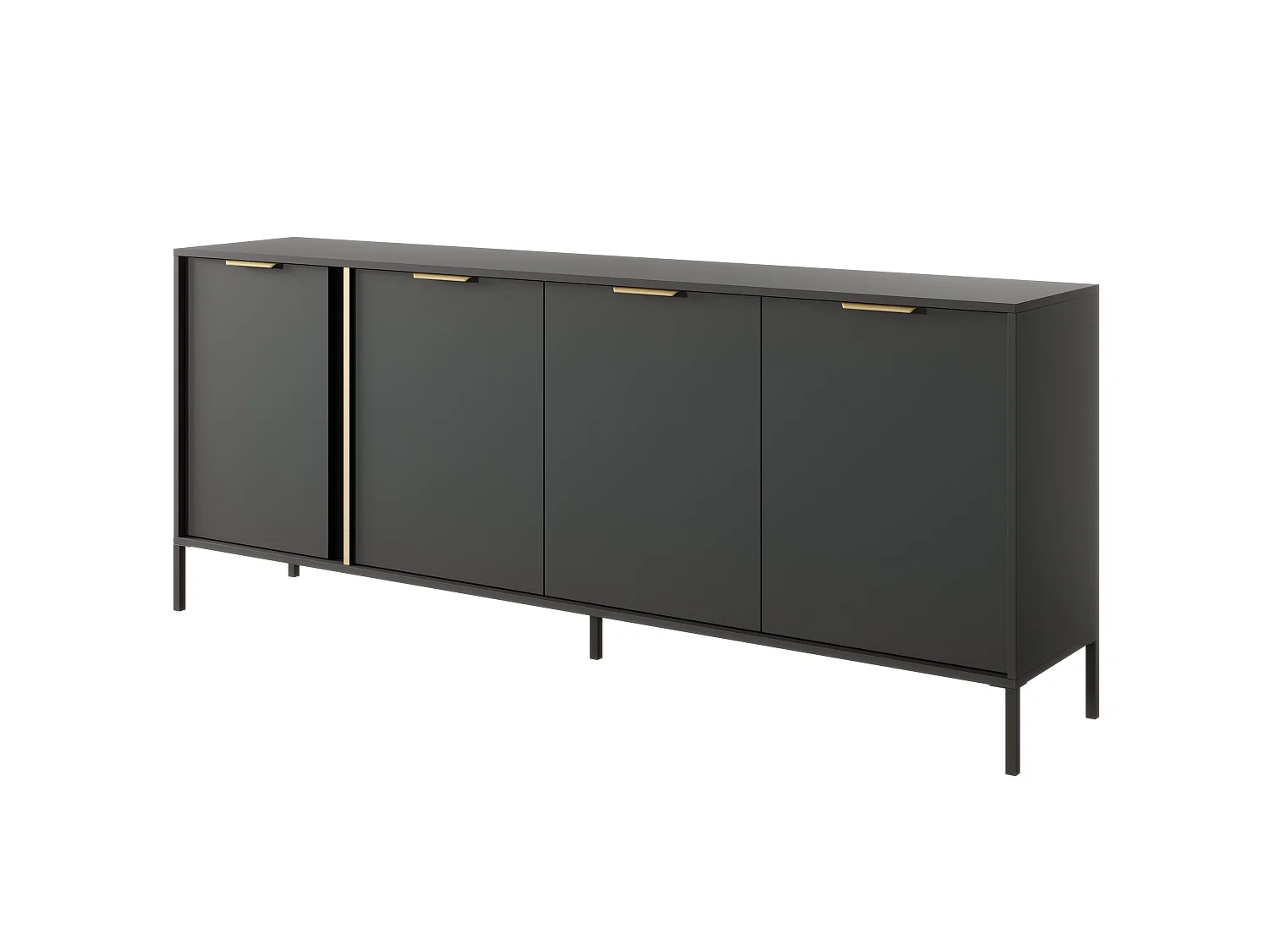 Komoda szeroka do salonu sypialni, antracyt, 203 x 39,5 x 81,4 cm 5018428 - obrazek 1