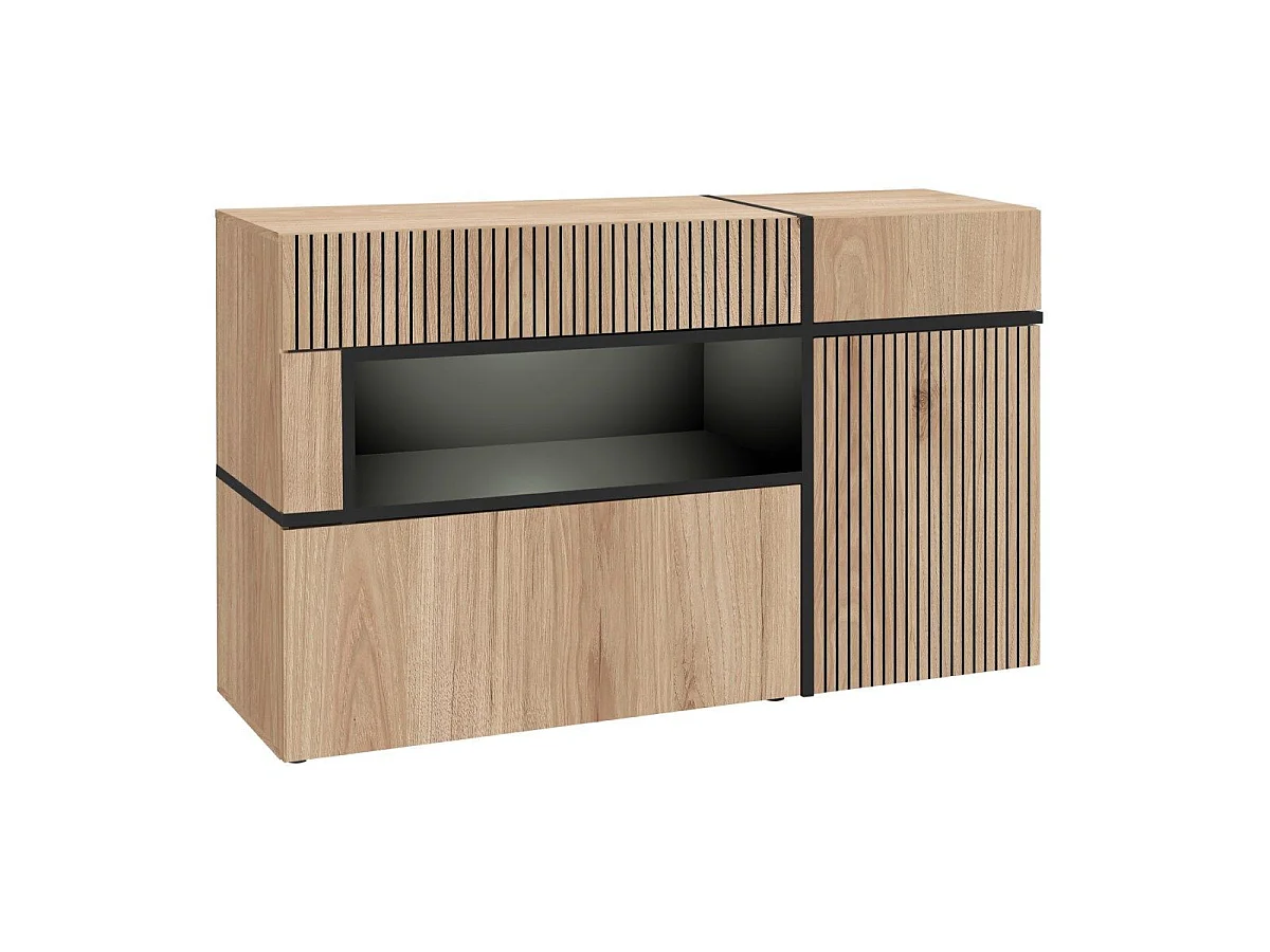 Komoda CROSS 150 LED hickory jackson/czarna 3958447 - obrazek 1