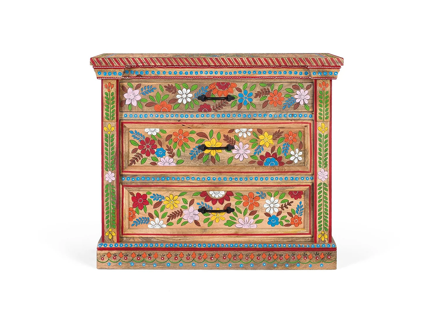 Komoda z drewna mango, 92 cm, styl rękodzielniczy, etniczny, 78x92x48 cm 3794543 - obrazek 1