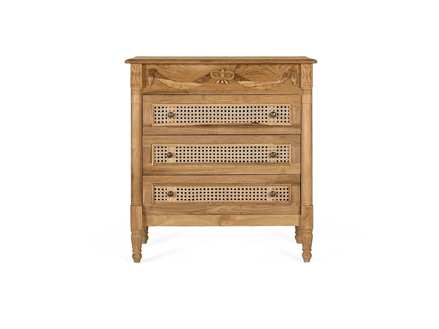 Komoda z drewna tekowego 80 cm, styl rustykalny, nowoczesny - 86x80x40 4796807 - obrazek 1