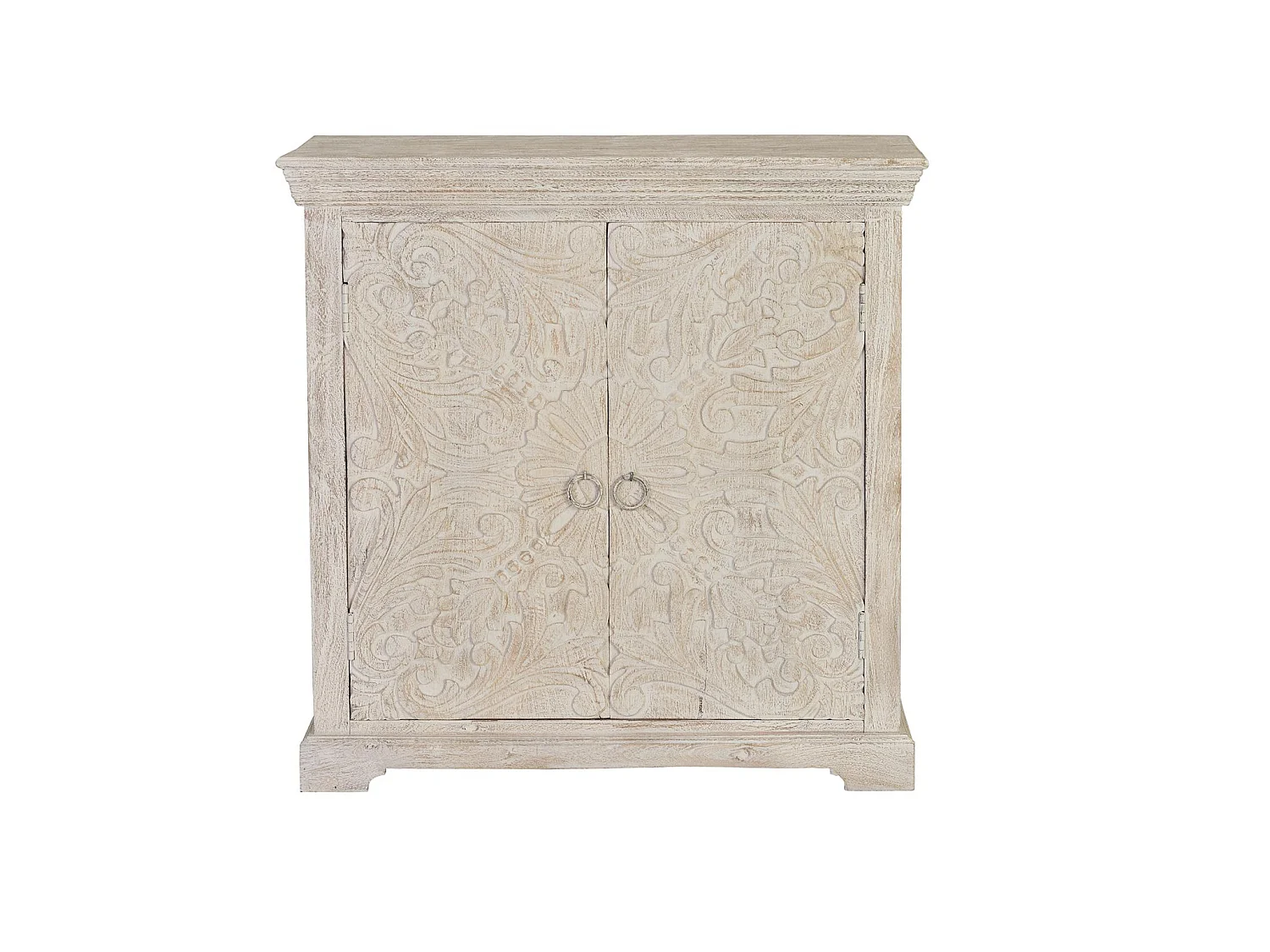 Komoda z drewna mango, 90 cm, rustykalny styl prowansalski z etnicznym akcentem - 90x90x40 2732927 - obrazek 1