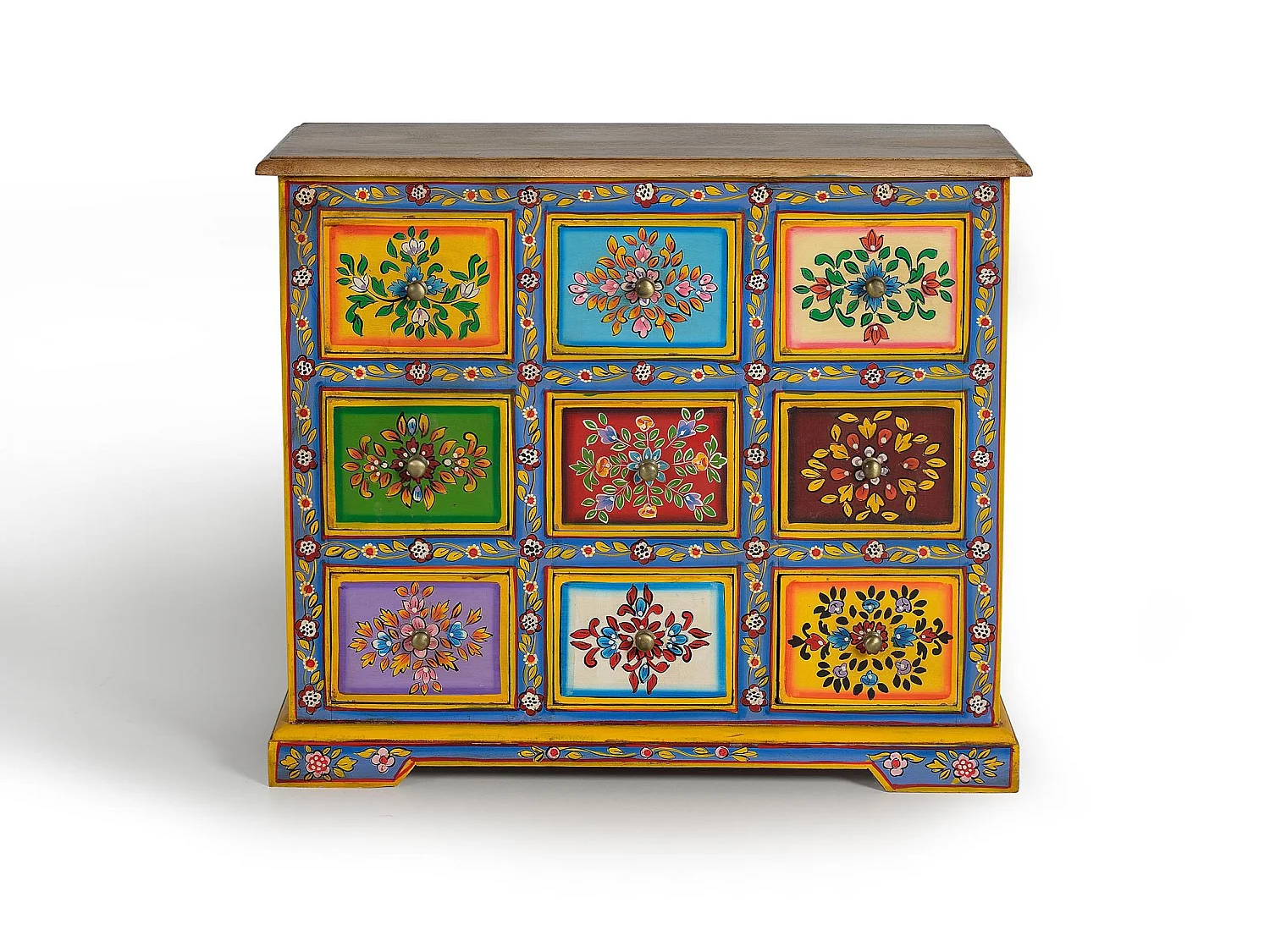 Meble pomocnicze z drewna mango, płyta MDF 70 cm, styl etniczny, 60x70x30 2732943