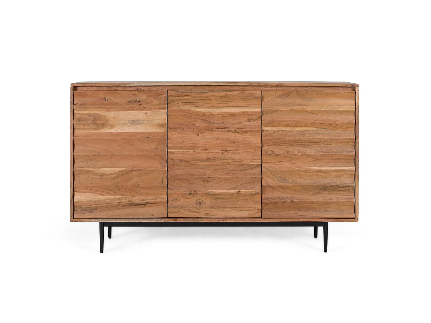 Komoda z litego drewna akacjowego, styl nowoczesny rustykalny - 86x145x36 4978545 - obrazek 1