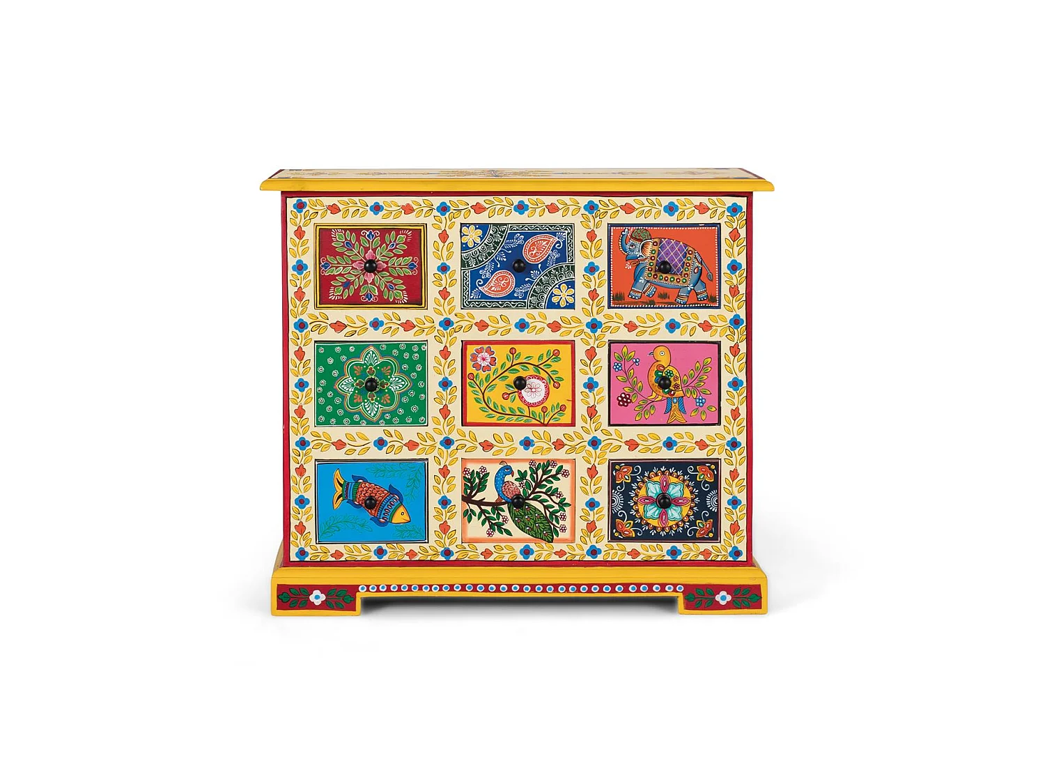 Stolik boczny z drewna mango 70 cm w stylu etnicznym boho – 60x70x30 4724834