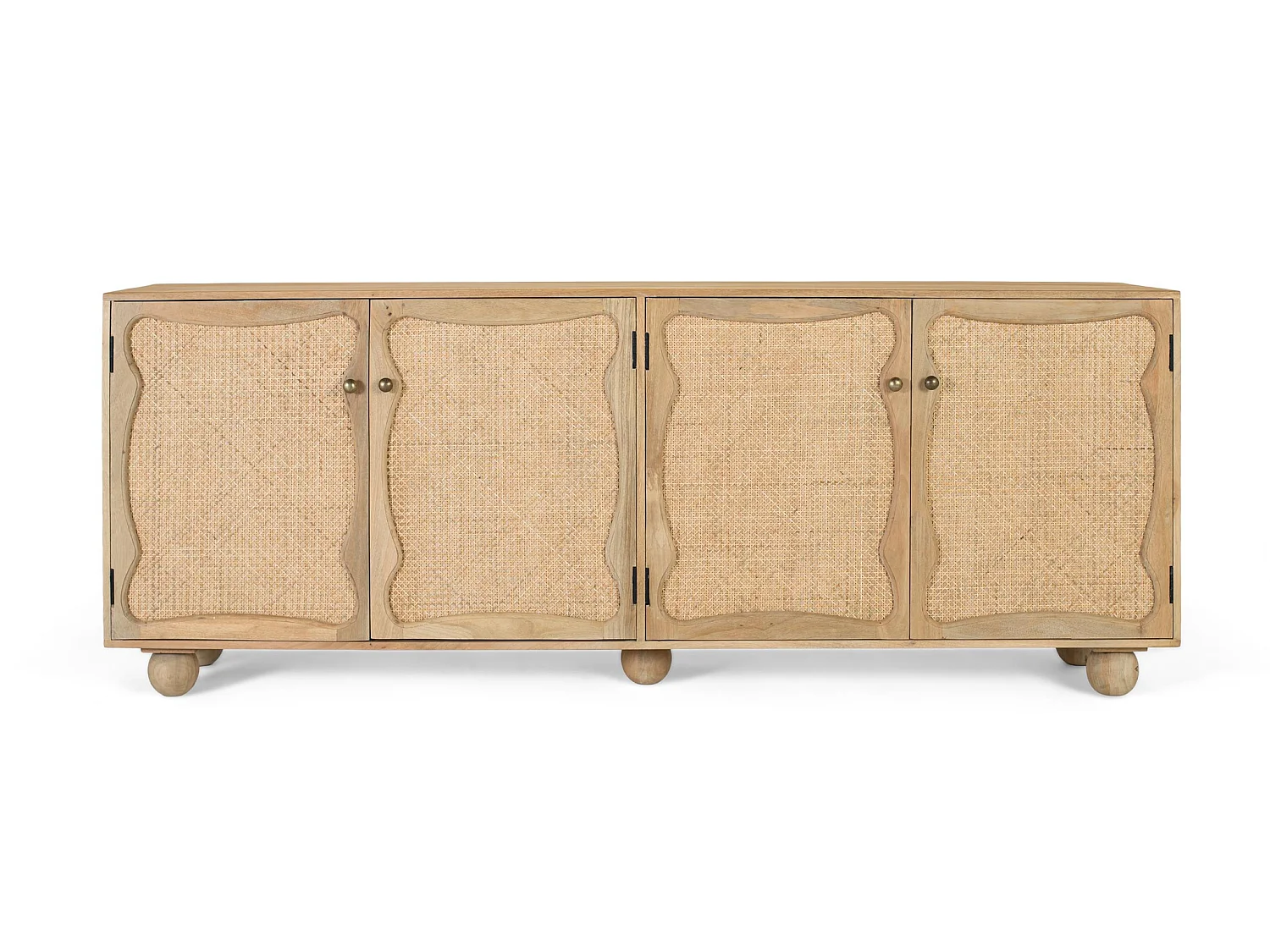 Komoda z drewna mango w stylu śródziemnomorskim boho - 77x200x40 4978566 - obrazek 1