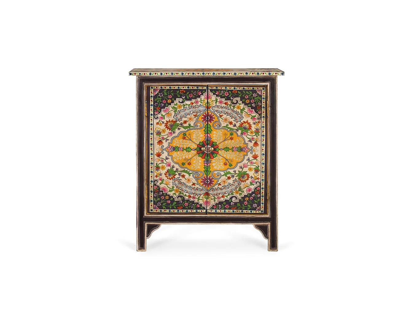 Mebel pomocniczy z drewna mango, płyta MDF 65 cm, styl rękodzielniczy etniczny, 77x65x33 3794863