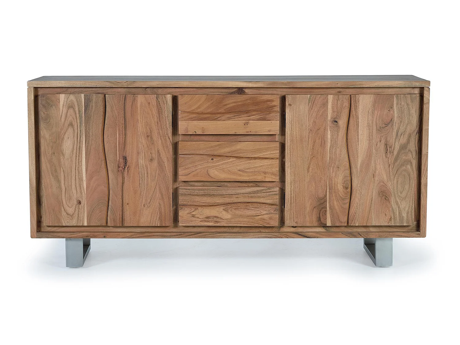 Nowoczesna, rustykalna komoda z drewna akacjowego – 81x172x45 2732741