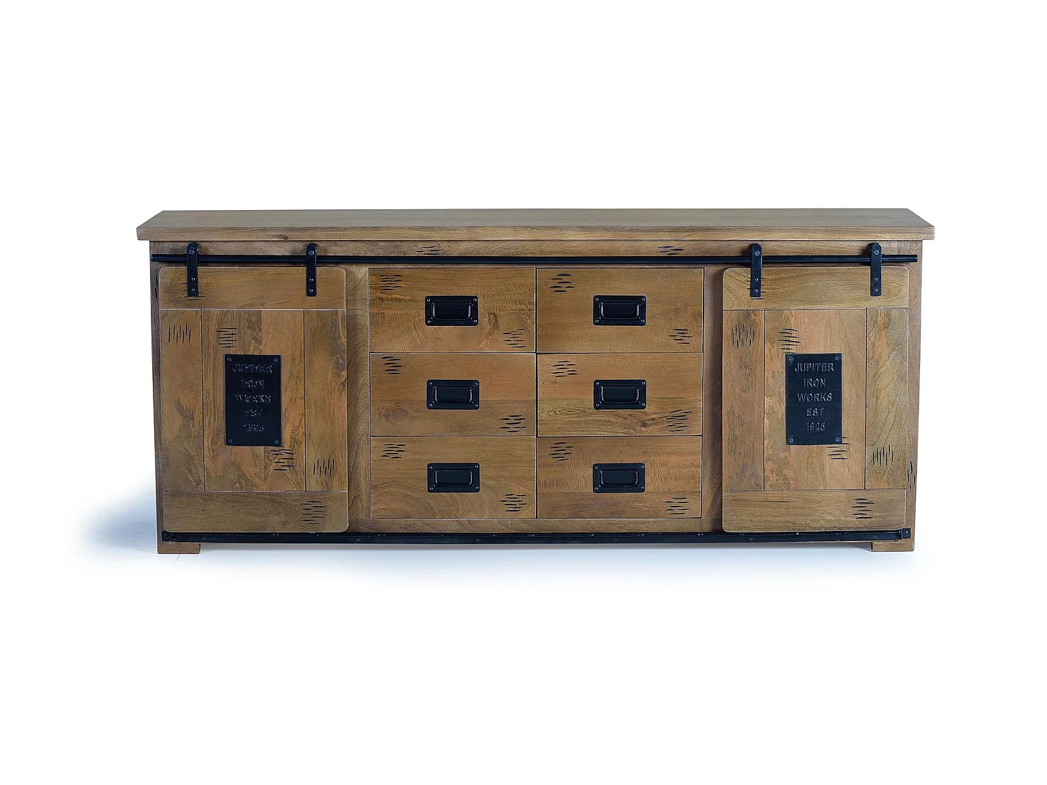 Komoda z drewna mango w stylu industrialnym - 80x190x45 573319 - obrazek 1