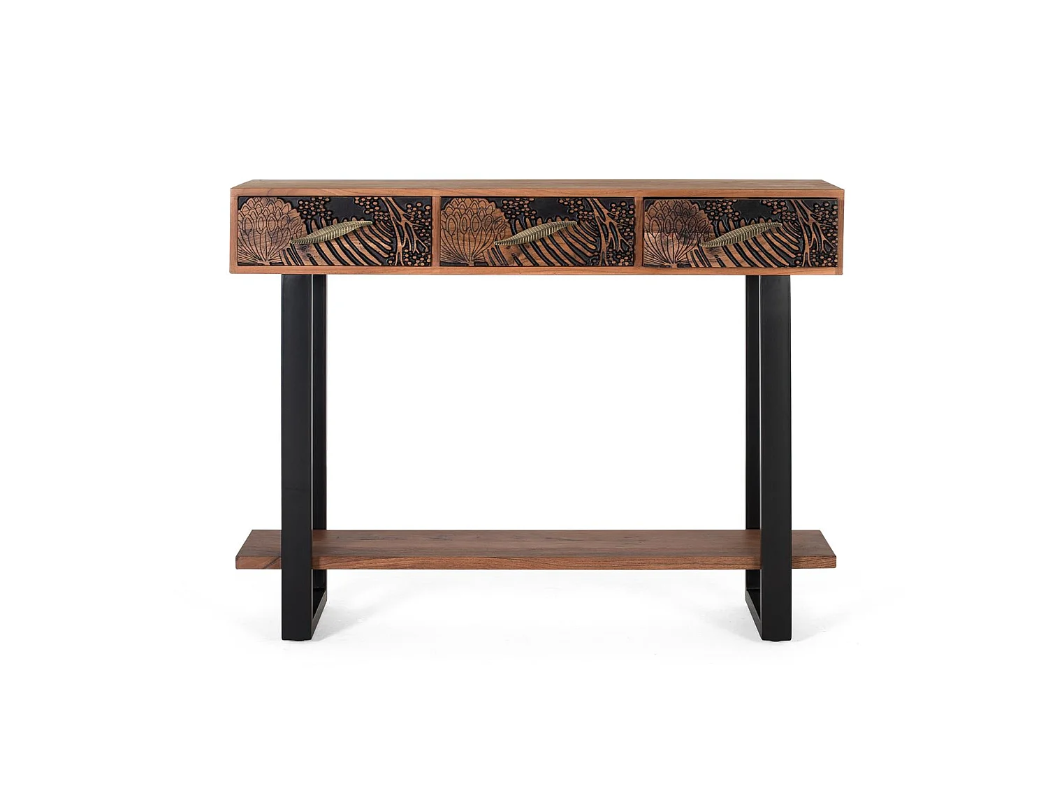 Konsola z drewna akacjowego 120 cm, nowoczesny styl etniczny - 91x120x35 3509925 - obrazek 1