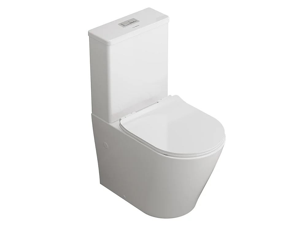 Kompletna Miska WC Stojąca Rimless Przyścienna | Ultracienka Deska Wolnoopadająca | Kolano Odpływowe w Zestawie | Czarny Mat 5038806 - obrazek 1