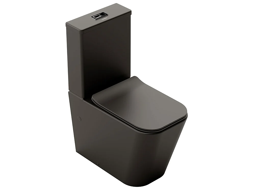 Kompletna Miska WC Rimless Przyścienna | Ultracienka Deska Duroplast Soft Close z Systemem Szybkiego Wypinania | Czarny Mat 5038808 - obrazek 1
