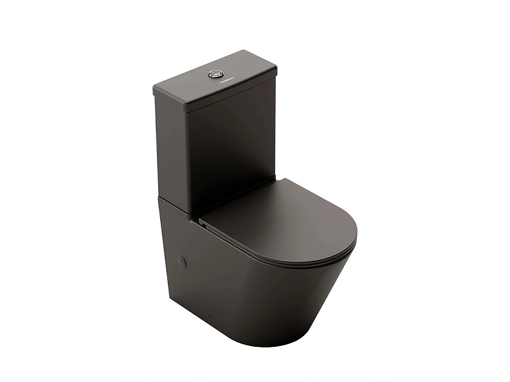 Kompletna Miska WC Rimless Przyścienna | Ultracienka Deska Duroplast Soft Close | Czarny Mat 5038809 - obrazek 1