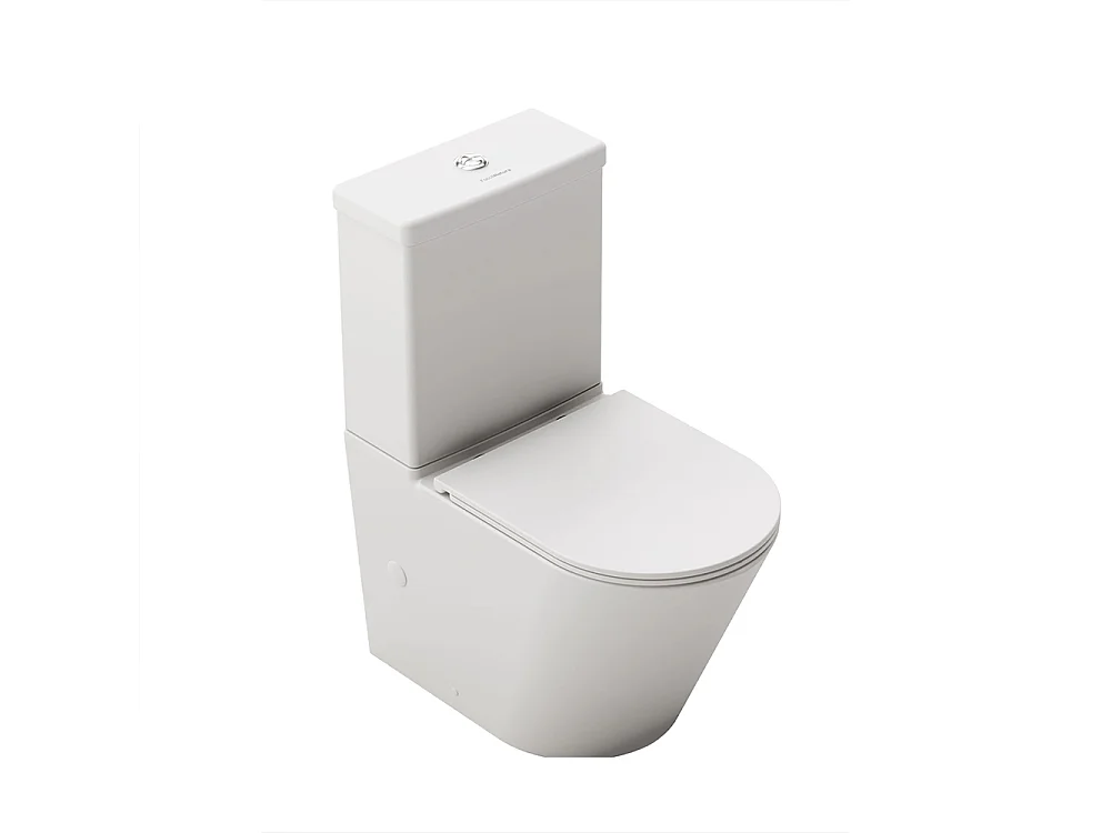 Kompletna Miska WC Rimless Przyścienna | Ultracienka Deska Duroplast Soft Close | Biały Połysk 5038811 - obrazek 1