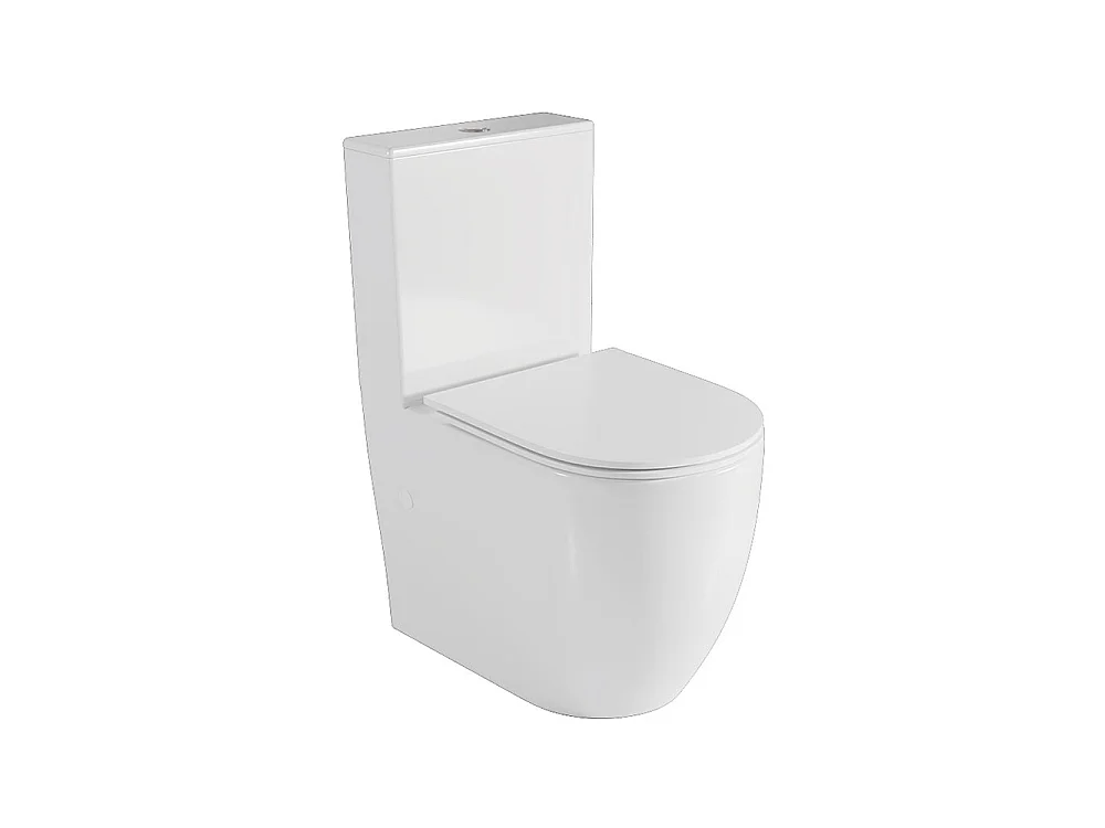 Kompletna Miska WC Przyścienna | Ultracienka Deska Duroplast Soft Close | Zbiornik w Komplecie | Biały Matowy 5038813 - obrazek 1