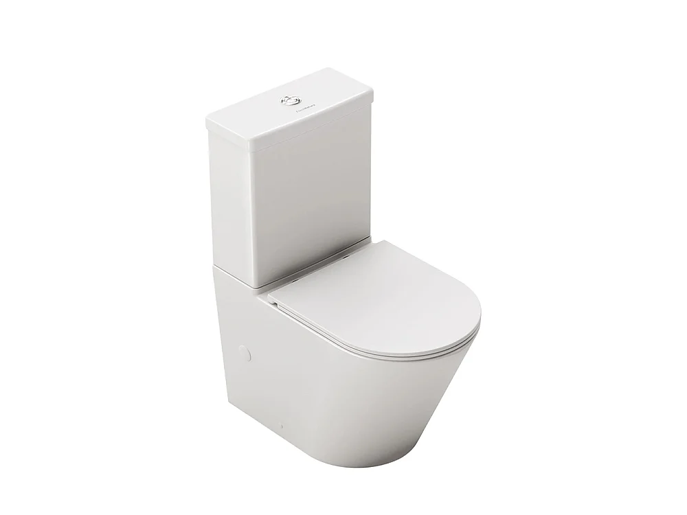Kompletna Miska WC Rimless Przyścienna | Ultracienka Deska Duroplast Soft Close | Biały Matowy 5038816 - obrazek 1