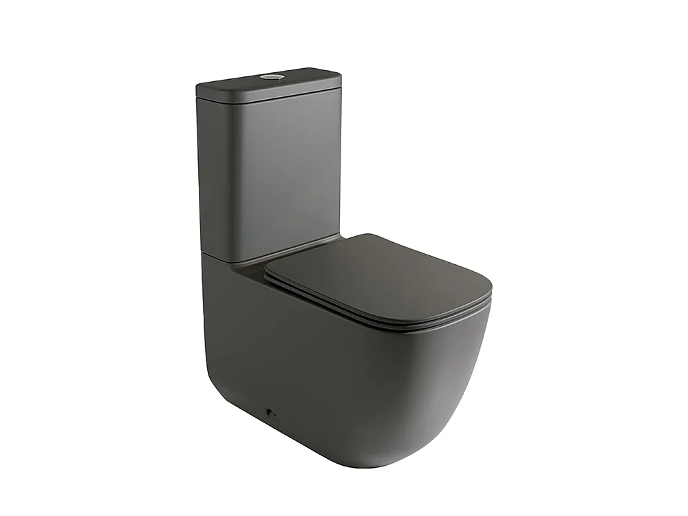 Kompletna Miska WC Przyścienna Whirlflush | Ultracienka Deska Duroplast Soft Close z Systemem Szybkiego Wypinania | Czarny Mat 5038822 - obrazek 1