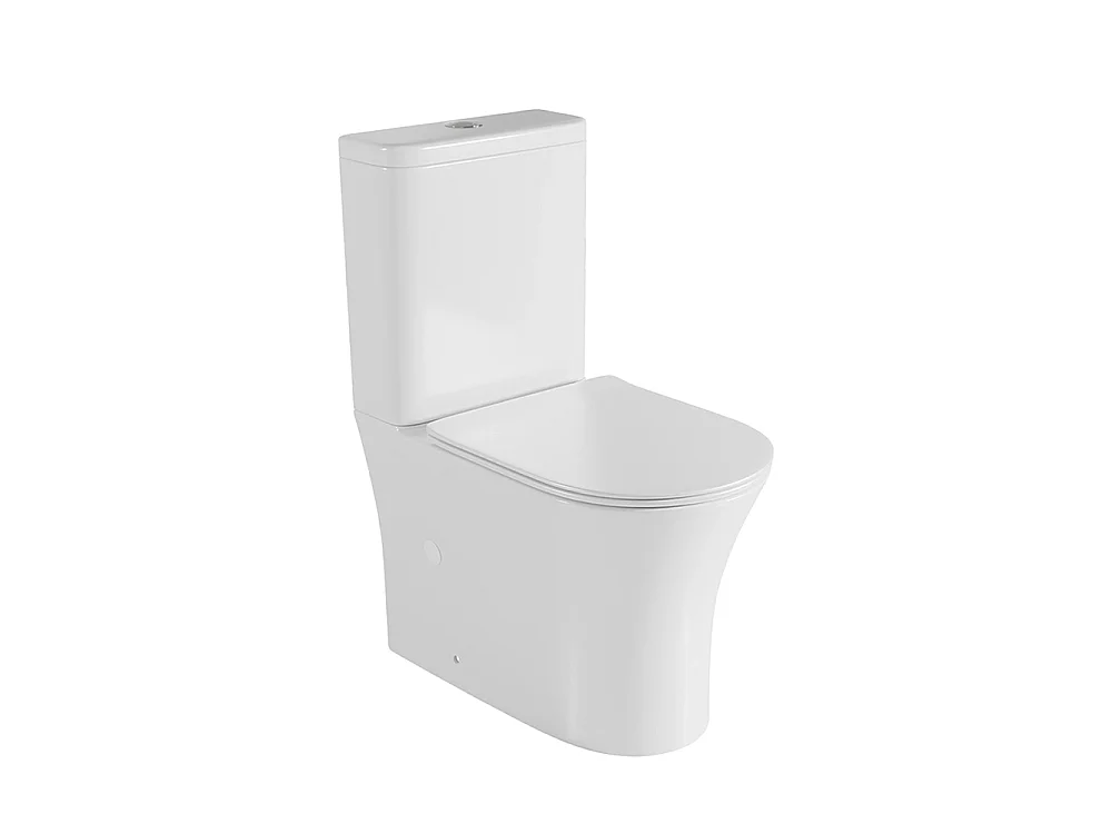 Kompletna Miska WC Rimless Przyścienna | Ultracienka Deska Duroplast Soft Close z Systemem Szybkiego Wypinania | Biały Połysk 5038820