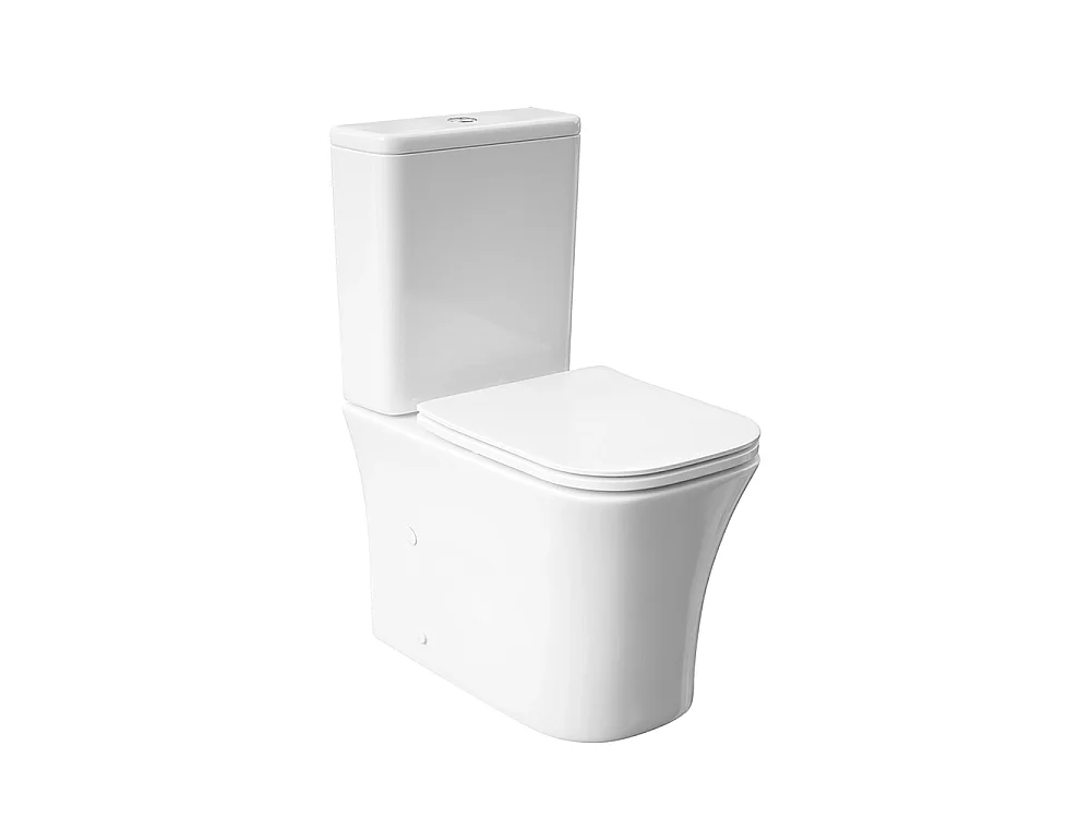 Kompletna Miska WC Rimless Przyścienna | Ultracienka Deska Duroplast Soft Close z Systemem Szybkiego Wypinania | Biały Połysk 5038823