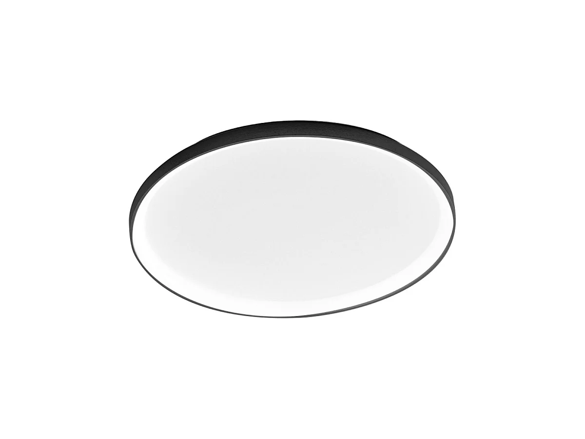 Krizia - ściemnialna lampa sufitowa LED 60W - 5300lm, ciepłe światło 3000K, dyfuzor opalowy, czarne aluminium, średnica 60 cm, IP20, nowoczesny design 4120659 - obrazek 1