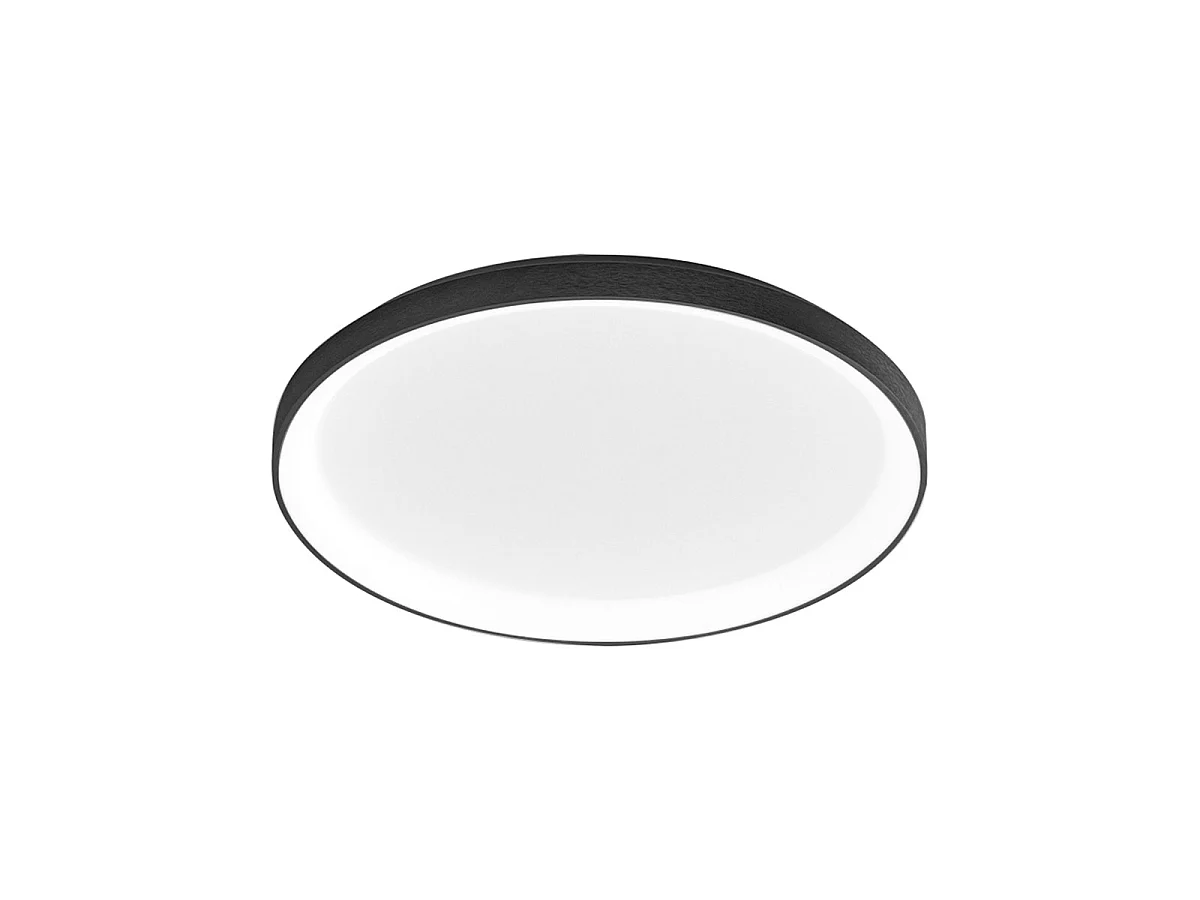 Krizia - Nowoczesna lampa sufitowa LED 50W z możliwością ściemniania - 4100lm, ciepłe światło 3000K, aluminium czarne, dyfuzor opalowy, średnica 45 cm, IP20 4120673 - obrazek 1