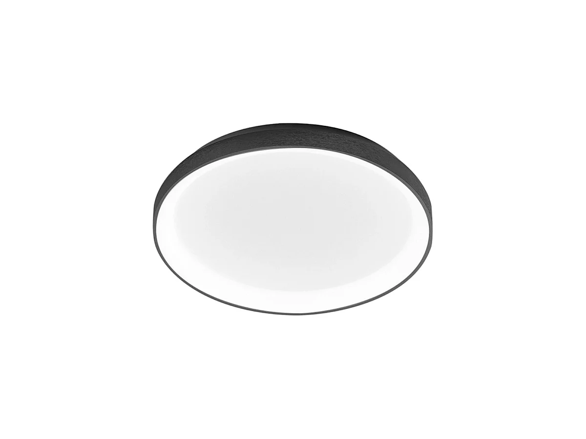Krizia - Lampa sufitowa LED ściemnialna 38W 3000K - Ciepłe światło 3300lm, dyfuzor opalowy, czarna rama, IP20, śr. 27 cm, nowoczesny design 4120691 - obrazek 1