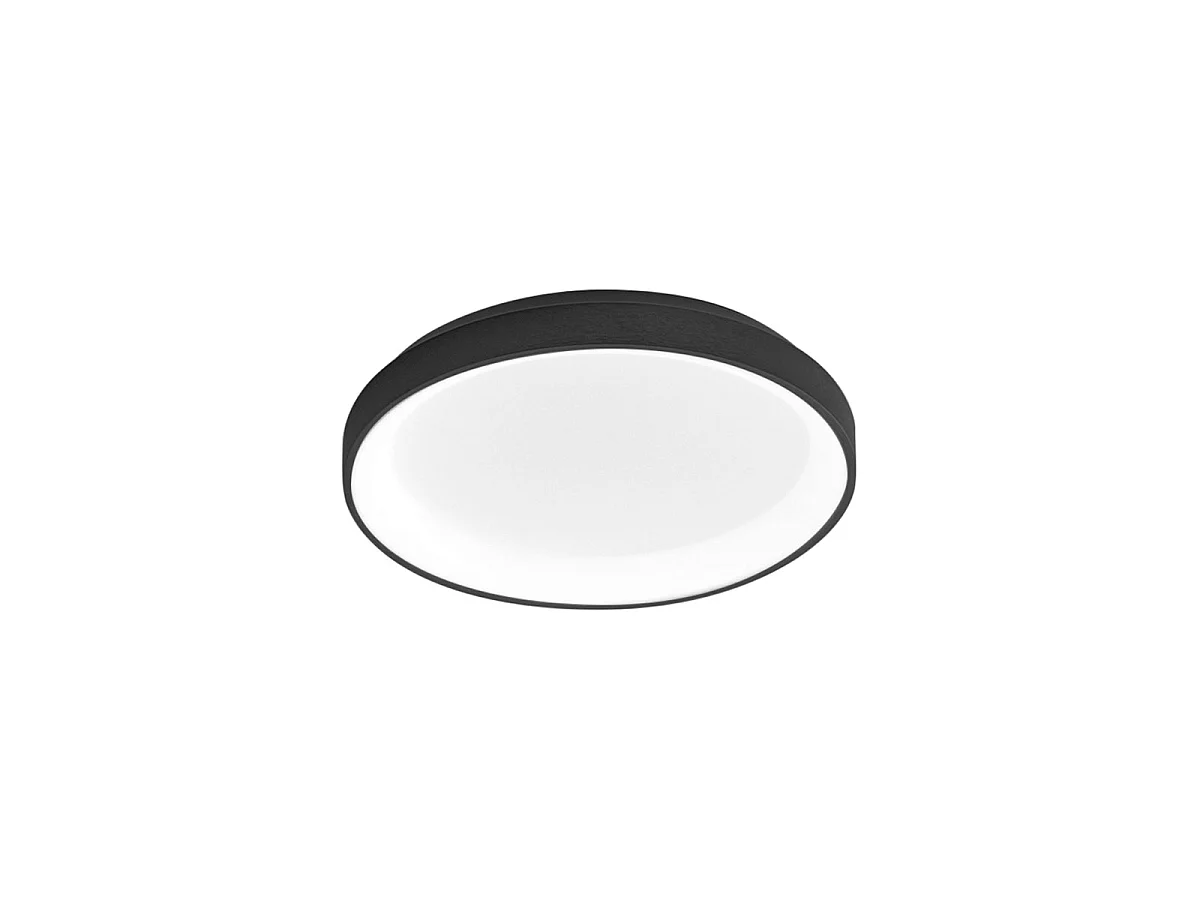 Krizia - Lampa sufitowa LED ściemnialna 30W 3000K - Ciepłe światło 2600lm, dyfuzor opalowy, czarna rama, IP20, średnica 27 cm, nowoczesny design 4120694 - obrazek 1