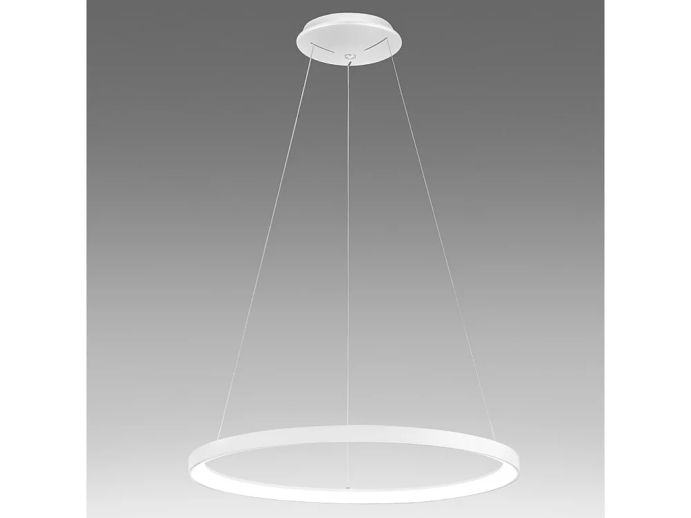 Krizia - lampa wisząca LED 60W z możliwością ściemniania - 4800lm, ciepłe światło 3000K, matowy biały pierścień, dyfuzor opalowy, średnica 80 cm, IP20 4105037 - obrazek 1