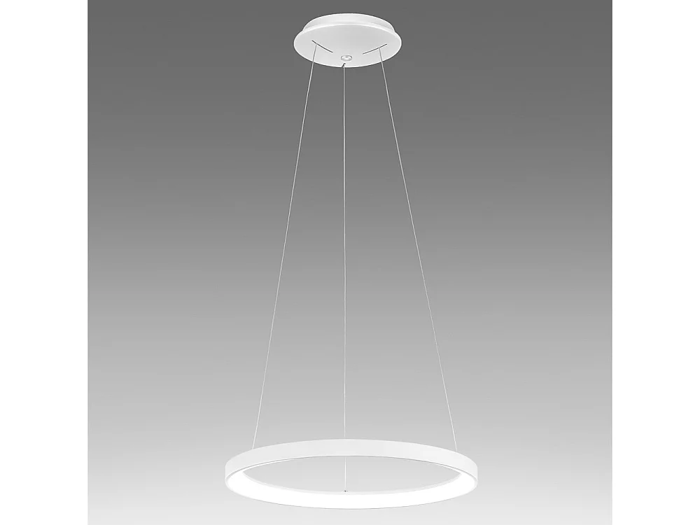 Krizia - lampa wisząca LED 50W z możliwością ściemniania - 2900lm, ciepłe światło 3000K, matowy biały pierścień, dyfuzor opalowy, średnica 60 cm, IP20 4105041 - obrazek 1