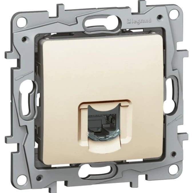 NILOE Gniazdo pojedyncze RJ45 kat. 6 STP kremowe 664875 - obrazek 1