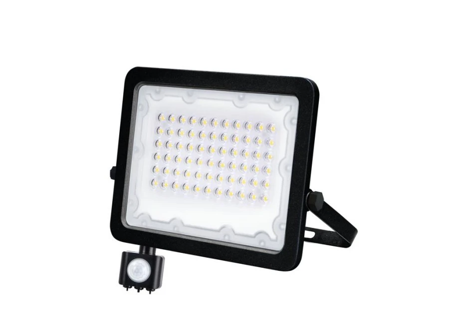 Naświetlacz LED GALAXI 50W 5000lm barwa ciepła 3000K IP65 projektor czarny z czujnikiem - obrazek 1