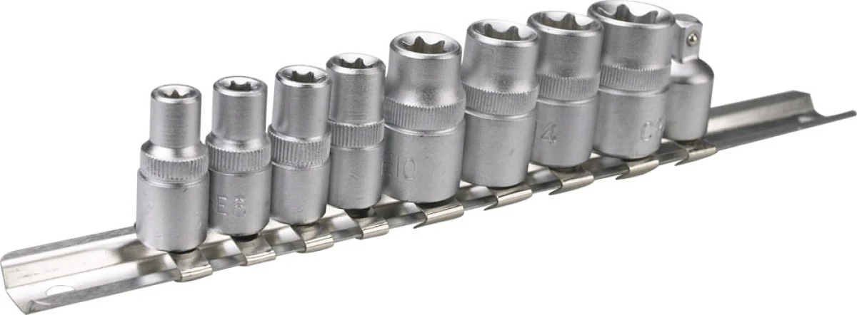 Nasadki Torx 1/4 cala 3/8 cala stal CrV (zestaw 9 szt.) 39D375 - obrazek 1