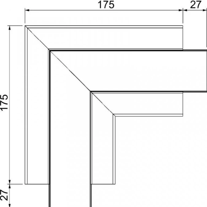 Naroże płaskie stałe RAPID 45‑2 200x200x100 GK‑FS53100RW białe 6113080 - obrazek 3