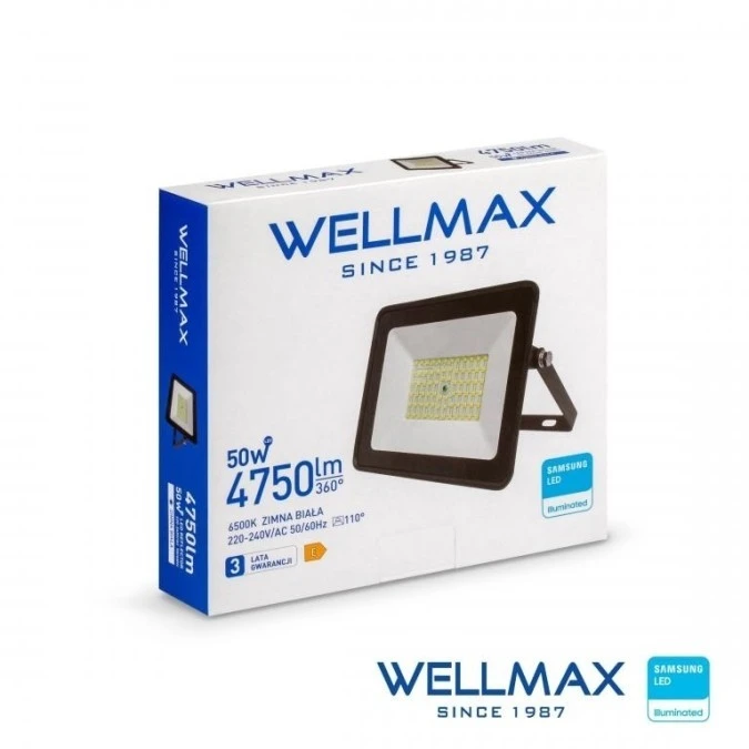 Naświetlacz LED 50W 95lm/W 4750lm IP65 Zimna 6500K SAMSUNG / GOL1FLZ050 - obrazek 1