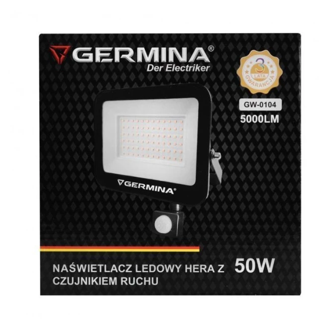 Naświetlacz ledowy Hera 50W z czujnikiem ruchu GW‑0104 - obrazek 2