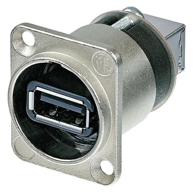 NEUTRIK Gniazdo tablicowe panelowe Adapter USB 2.0 A / B odwracalny srebrny NAUSB‑W - obrazek 1