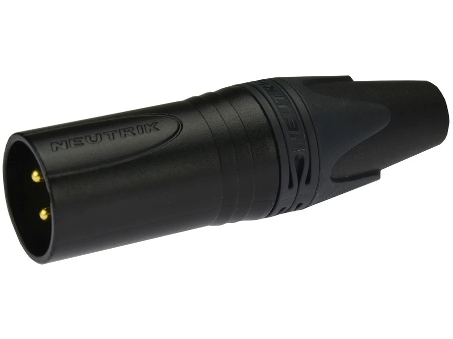 NEUTRIK Wtyk mikrofonowy XLR (3‑pin) na kabel do 8,0mm pozłacany czarny NC3MXX‑B - obrazek 1