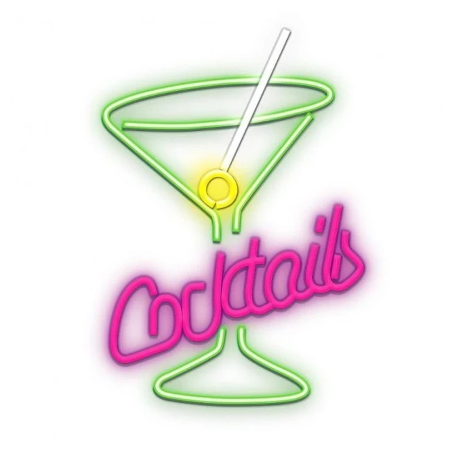 Neon PLEXI LED COCKTAILS róż zielony FPNE02X Forever Light - obrazek 1