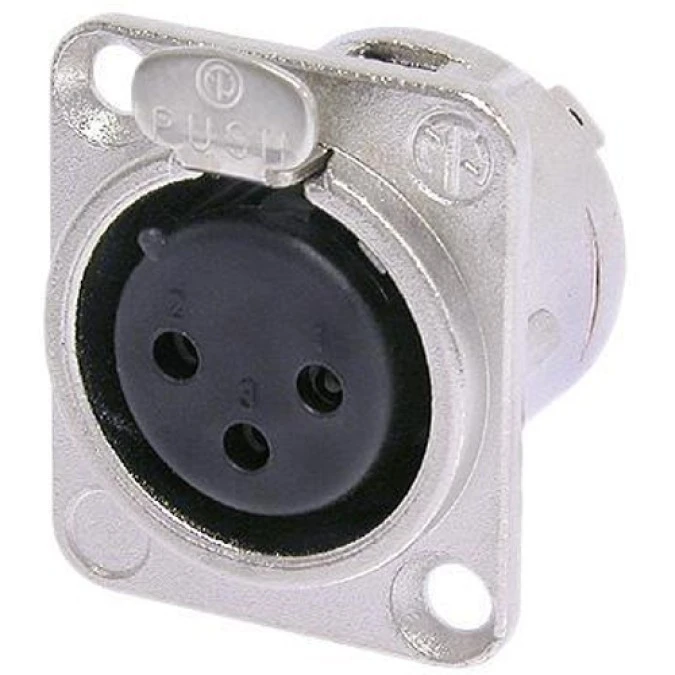 NEUTRIK Gniazdo tablicowe panelowe mikrofonowe XLR (3‑pin) posrebrzane NC3FD‑L‑1 - obrazek 1