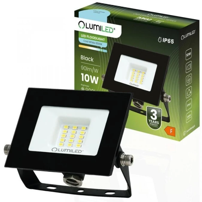 Naświetlacz LED ZUNA2 10W 900lm 6500K IP65 Czarny LUMILED - obrazek 1