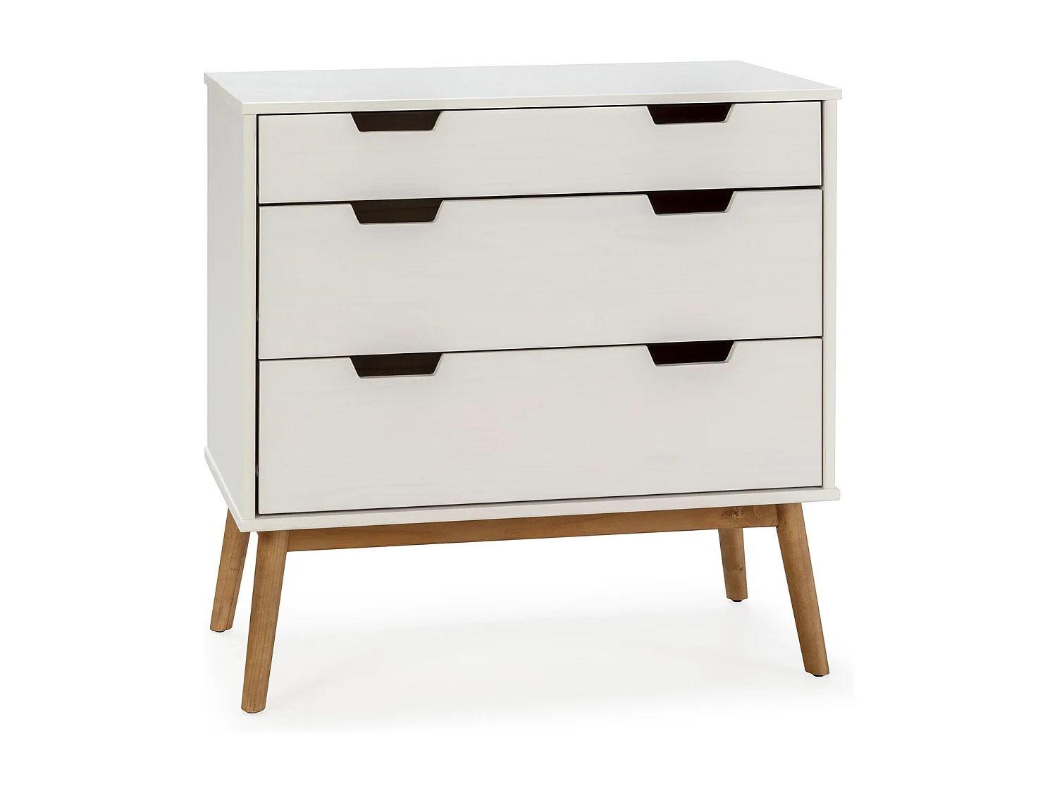 Komoda kolumnowa Baku 3 szuflady kolor biały, długość 80 cm. 451705 - obrazek 1