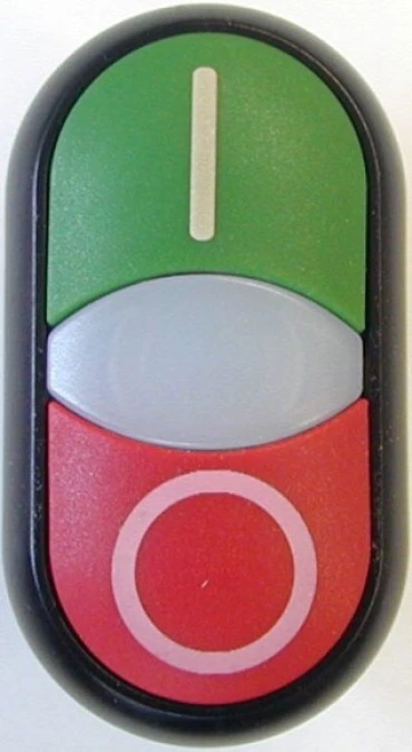 Napęd przycisku podwójny zielony/czerwony /I‑O/ 22mm IP66 z podświetleniem z samopowrotem M22‑DDLF‑GR‑X1/X0 284814 - obrazek 3