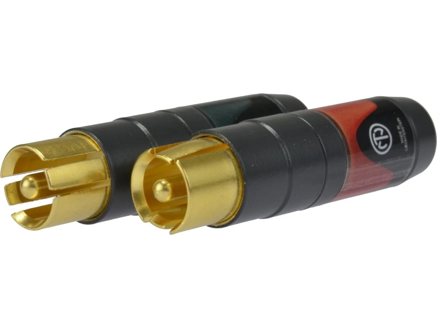 NEUTRIK Wtyk RCA Cinch HQ na kabel do 7,3mm pozłacany czarny NF2C‑B/2 Komplet 2 sztuk (czarny + czerwony) - obrazek 1