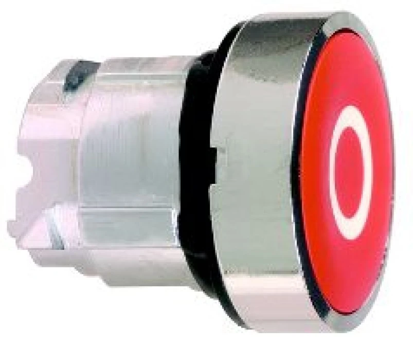 Napęd przycisku z samopowrotem kryty czerwony metalowy z oznaczeniem ,O, ZB4BA432 - obrazek 1