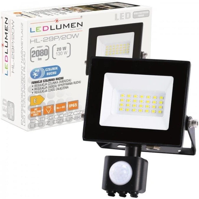 Naświetlacz LED IP44 PIR NW HL‑29P/20W - obrazek 1