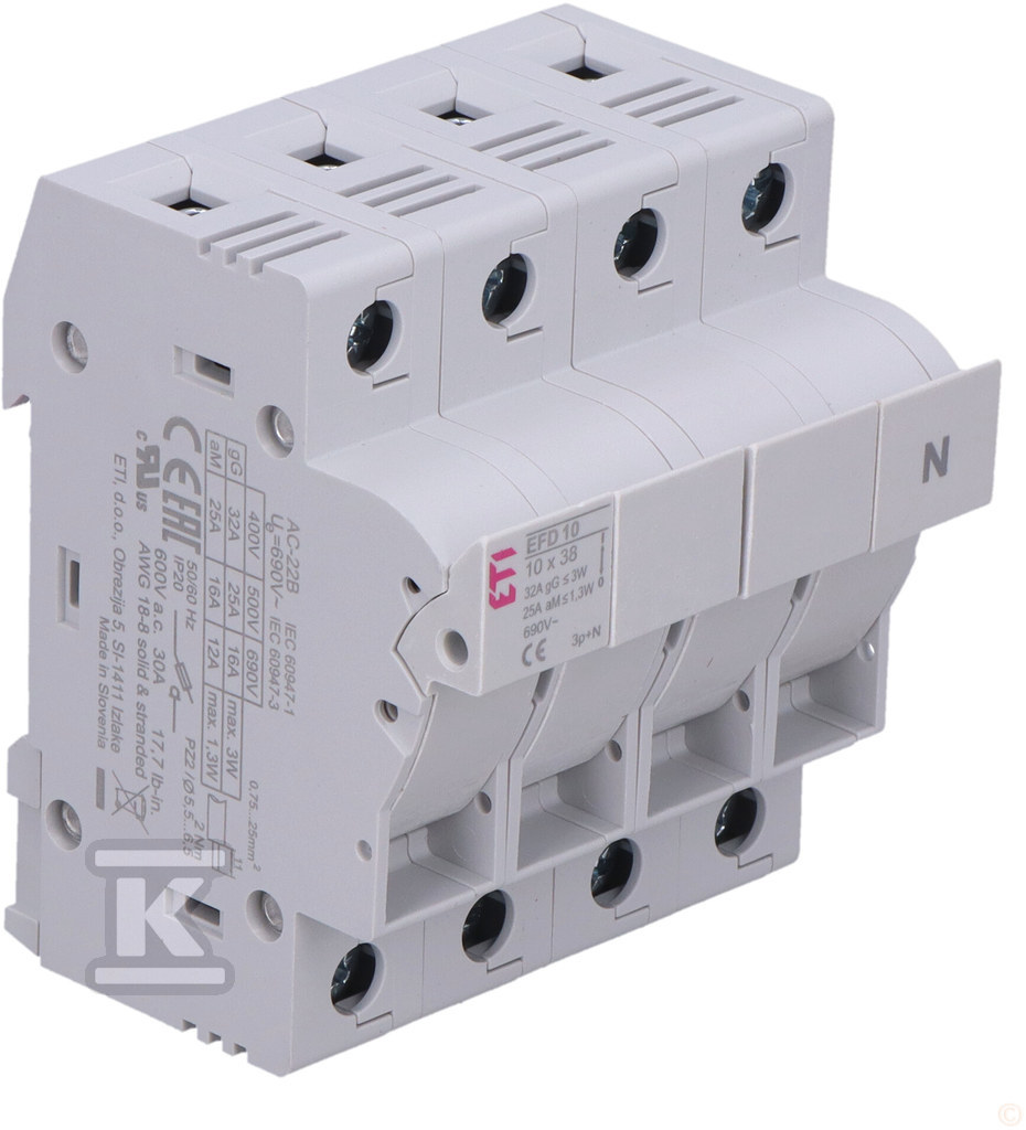 Rozłącznik bezpiecznikowy EFD 10 3p+N 002540005 - obrazek 2