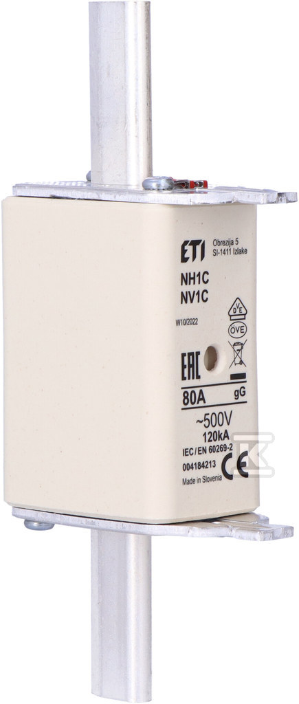 Wkładka bezpiecznikowa - NH1C gG 80A/500V - zwłoczna 004184213 - obrazek 2