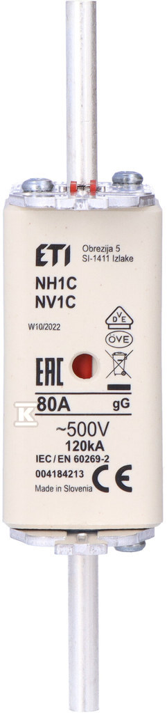 Wkładka bezpiecznikowa - NH1C gG 80A/500V - zwłoczna 004184213 - obrazek 3