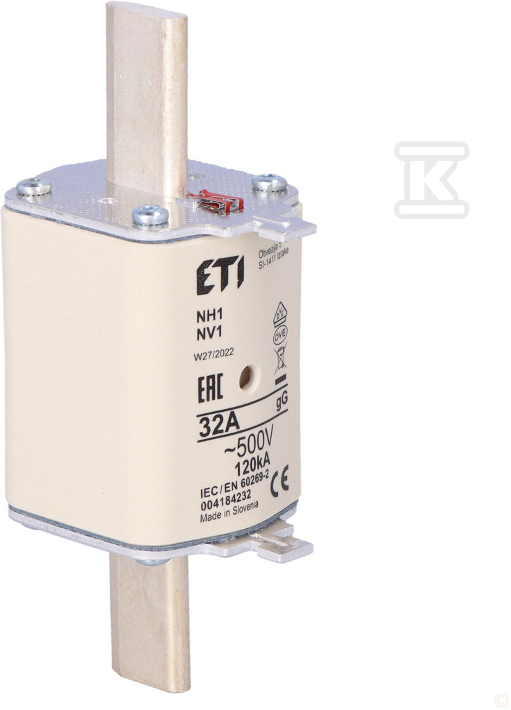 Wkładka bezpiecznikowa - NH1 gG 32A/500V - zwłoczna 004184232 - obrazek 2