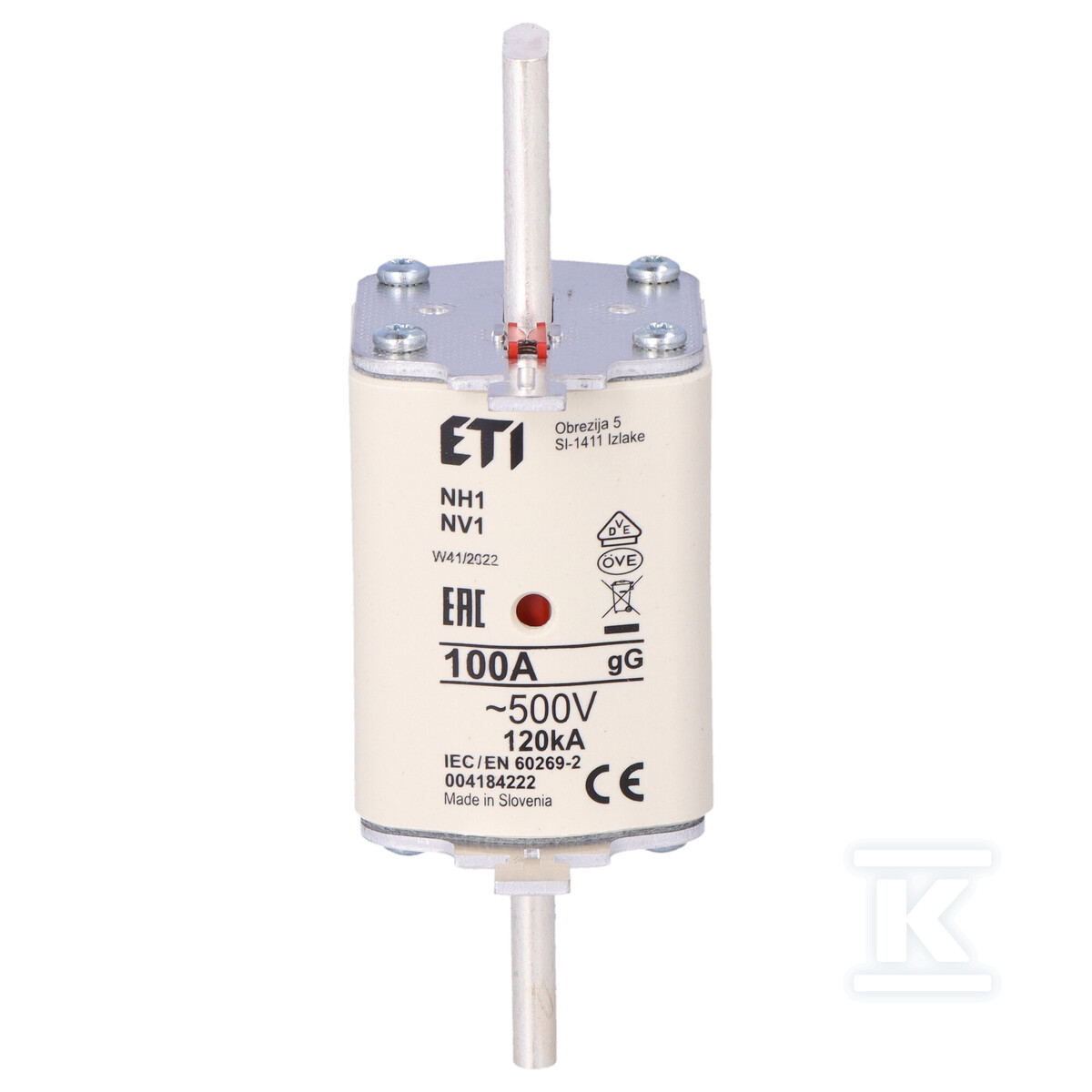 Wkładka bezpiecznikowa - NH1 gG 100A/500V - zwłoczna 004184222 - obrazek 3